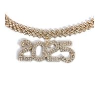 FIRSTXIU Collana a catena cubana esagerata con ciondolo 2025 Disegni Decorazione per le donne Stile Punk Accessori di moda, Rame