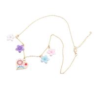 FIRSTXIU Collana alla moda con ciondolo a forma di cuore e fiore, regolabile, per donne alla moda, uso quotidiano, abbigliamento casual, 45+5cm, Metallo