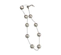FIRSTXIU Collana alla moda con perle e perline, squisita collana con perline per donne e ragazze, fatta a mano, gioiello con ciondolo, 40 cm, perle d'imitazione