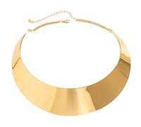 FIRSTXIU Collana, collana girocollo esagerata in filo metallico aperto per donne punk ampia catena regolabile grunge gioielli punk, As shown, Ferro