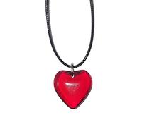 FIRSTXIU Collana, collana girocollo gotica nera con ciondolo a forma di cuore con grande amore, collana da donna, elegante catena regolabile, design semplice, 20mm, Liuli