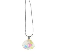 FIRSTXIU Collana, collana semplice con ciondolo a forma di conchiglia, girocollo in resina, accessorio per ogni occasione, Pendant 3cm, Resina