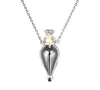 FIRSTXIU Collana, collana trasparente a forma di goccia d'acqua con bottiglia di olio essenziale da tenere apribile per creare un desiderio collana con fiala di sangue per Wo, See picture, vetro