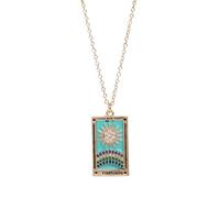 FIRSTXIU Collana con ciondolo a forma di carta dei tarocchi vintage, rettangolare, con texture in rame per un tocco di mistero e saggezza, Rame
