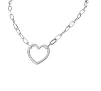 FIRSTXIU Collana con ciondolo a forma di cuore esagerato, con catena a clip, da donna, gioielli alla moda e alla moda, Acciaio inossidabile