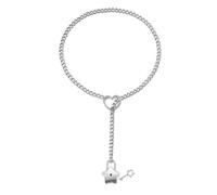 FIRSTXIU Collana con ciondolo a forma di cuore, lunghezza regolabile, con robusto ciondolo in lega, stile cubano, per donne alla moda, 60cm, Metallo