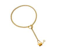 FIRSTXIU Collana con ciondolo a forma di cuore, lunghezza regolabile, con robusto ciondolo in lega, stile cubano, per donne alla moda, 60cm, Metallo