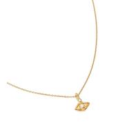 FIRSTXIU Collana con ciondolo a forma di occhio di palma con zircone incastonato a forma di O, lunghezza regolabile, collana unisex fatta a mano, Eye, Rame