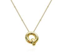 FIRSTXIU Collana con ciondolo a forma di palloncino, con lettera liscia, regolabile, adatta per donne giovani e alla moda, Necklace length 45cm, Metallo