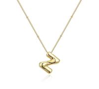 FIRSTXIU Collana con ciondolo a forma di palloncino, con lettera liscia, regolabile, adatta per donne giovani e alla moda, Necklace length 45cm, Metallo