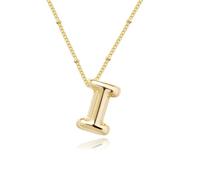 FIRSTXIU Collana con ciondolo a forma di palloncino, con lettera liscia, regolabile, adatta per donne giovani e alla moda, Necklace length 45cm, Metallo