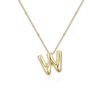 FIRSTXIU Collana con ciondolo a forma di palloncino, con lettera liscia, regolabile, adatta per donne giovani e alla moda, Necklace length 45cm, Metallo
