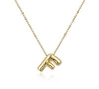 FIRSTXIU Collana con ciondolo a forma di palloncino, con lettera liscia, regolabile, adatta per donne giovani e alla moda, Necklace length 45cm, Metallo