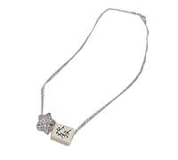 FIRSTXIU Collana con ciondolo a forma di stella, collana con ciondolo a forma di stella, collana semplice per clavicola, gioiello da donna, As shown, lega e acrilico