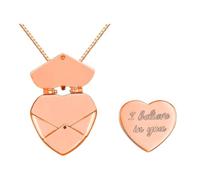 FIRSTXIU Collana con medaglione a forma di cuore in acciaio inox, design elegante, portatile, per donne alla moda e occasioni speciali, I believe in you, Rame, pezzo di amore dell'acciaio inossidabile