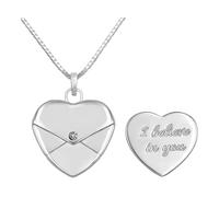 FIRSTXIU Collana con medaglione a forma di cuore in acciaio inox, design elegante, portatile, per donne alla moda e occasioni speciali, I believe in you, Rame, pezzo di amore dell'acciaio inossidabile