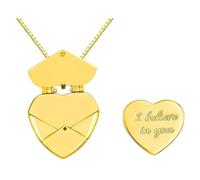 FIRSTXIU Collana con medaglione a forma di cuore in acciaio inox, design elegante, portatile, per donne alla moda e occasioni speciali, I believe in you, Rame, pezzo di amore dell'acciaio inossidabile