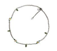 FIRSTXIU Collana con perline a forma di margherita e ciliegia, collana girocollo con perline colorate, regolabile, accessorio per appuntamento e notte, Perline
