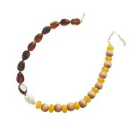 FIRSTXIU Collana,elegante collana barocca di perle con forme irregolari uniche portatile per donne alla moda in forniture artistiche, 40+5cm, Liuli