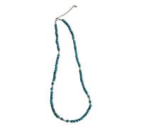 FIRSTXIU Collana, elegante collana con pietre preziose naturali turchese/onice perline girocollo lunghezza regolabile catena clavicola accessorio per le donne, Circumference 41cm (inclusive) - 50cm