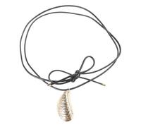 FIRSTXIU Collana elegante con ciondolo a forma di goccia d'acqua a righe irregolari, con catena regolabile, per donne alla moda, 120cm Pendant 5.5cm, Metallo