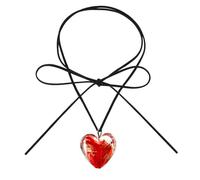 FIRSTXIU Collana,Fashion Trend Loves Pendente Collarbone Catena Temperamento Semplice Freddo Regolabile Colore Corda Collana, 150cm, Smalto + corda in pelle vellutata