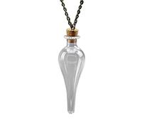 FIRSTXIU Collana girocollo con ciondolo a forma di bottiglia di vetro, stile vintage, con amuleti in sughero e pozione d'acqua