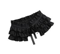 FIRSTXIU Collana girocollo da donna alla moda a strati con volant finto collare con cravatte per eventi rinascimentali scialle pieghettato sciarpa mantello elegante collare gotico, Nero , Taglia unica