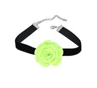 FIRSTXIU Collana,- - Grande fiore collane tessuto tessuto delicato collo catena donna tendenza gioielli collana vintage, As shown, Lega+tessuto