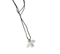 FIRSTXIU Collana vintage con colombe bianche e orecchini che simboleggiano la pace e la speranza con robusto design a corda da indossare tutti i giorni, Acrilico