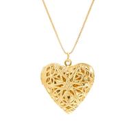 FIRSTXIU Collana vintage con medaglione a forma di cuore con incisioni floreali, catena regolabile con ciondolo fotografico, accessorio per donne, Chain length 45CM, Rame