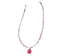 FIRSTXIU Collane, collana con ciondolo a forma di mostri con perline colorate, collana girocollo con perline di riso per donna e ragazza, As shown, Mi Zhu