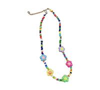 FIRSTXIU Collane,Collana con stella a cinque punte Fiore Bracciale Collana Colorata Breve Resina Collane Gioielli, As shown, Mi Zhu