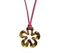 FIRSTXIU Collane, collana semplice con ciondolo a forma di fiore cavo, collana alla moda, collana alla clavicola, in pelle, collana girocollo in corda, 6cm, Resina