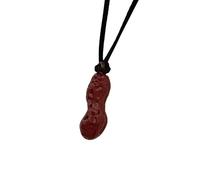 FIRSTXIU Collane, elegante collana a forma di arachidi, in pelle nera, collana con cordoncino alla moda, gioielli in lega, adatta per donne, The total length of the necklace is about 80cm, lega, filo