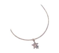 FIRSTXIU Collane, elegante collana girocollo con perline, delicata collana con ciondolo, gioiello per donne e ragazze, As shown, Lega + perline di riso