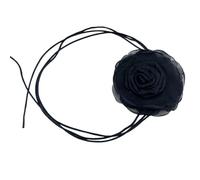 FIRSTXIU Collane, elegante collana girocollo con rose accessorio vintage girocollo moda in tessuto rosa collana girocollo per trendsetters, 10cm, Tessuto