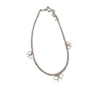 FIRSTXIU Collane, semplici collane con ciondolo a forma di fiocco, collana alla moda con catena clavicola con perline di cristallo collana girocollo gioielli dichiarazione, 38 cm, Cristallo