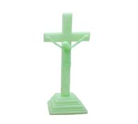 FIRSTXIU Crocifisso da parete in resina luminoso Cristo cattolico ciondolo a forma di croce per la casa chiesa preghiera ornamenti souvenir crocifisso desktop