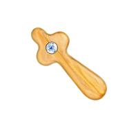 FIRSTXIU Crocifisso in legno cristiano con crocifisso in legno unico, ideale per la preghiera, tascabile, per la prima comunione