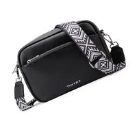 FIRSTXIU Delicata borsa a tracolla in pelle PU con tracolla regolabile per chitarra per le donne piccola borsa a tracolla casual Satchel, Nero , Taglia unica