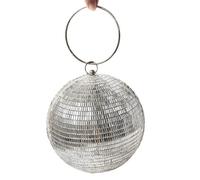 FIRSTXIU Elegante borsa a tracolla con catena staccabile per feste serali e matrimoni, Argento-L, Taglia unica