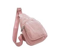 FIRSTXIU Elegante borsa a tracolla in velluto a coste, alla moda e leggera, piccola borsa a tracolla per viaggi quotidiani per ragazza, rosa, Reference image information