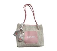 FIRSTXIU Elegante borsa a tracolla intrecciata da donna, leggera e pratica, di grande capacità, per migliorare i tuoi stili, rosa, Reference image information