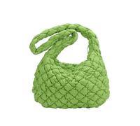 FIRSTXIU Elegante borsa a tracolla trapuntata di grande capacità per le donne con chiusura a cerniera per gli spostamenti quotidiani, Verde prato, Taglia unica