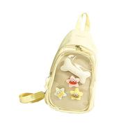 FIRSTXIU Elegante borsa a tracolla trasparente anime giapponese con tracolla regolabile grande capacità borsa a tracolla per uso quotidiano, Giallo, Width 21 x Height 34cm