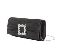FIRSTXIU Elegante borsa da sera con catena delicata a pieghe borsa a tracolla borsa a tracolla per occasioni di festa, Nero , Taglia unica
