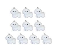 FIRSTXIU Elegante ciondolo in resina floccato a forma di cane, unico ciondolo a forma di cane, per regali fatti a mano e decorazioni per feste, accattivante indossabile, Misura unica, come descritto