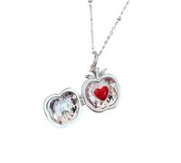 FIRSTXIU Elegante collana con ciondolo a forma di mela, gioiello da indossare tutti i giorni, collana con ciondolo apribile perfetta per donne giovani alla moda, Metallo