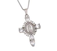 FIRSTXIU Elegante collana con ciondolo a forma di vergine, accessorio unico, per esprimere la fede personale, Acciaio inossidabile